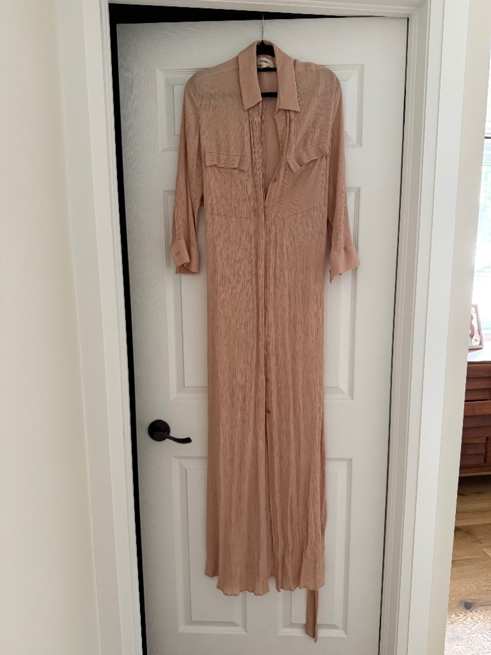 L’AGENCE Blush, Button-Up Maxi Dress